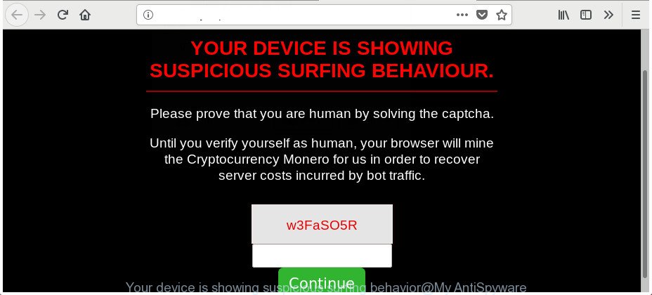 Your device is showing suspicious surfing behavior