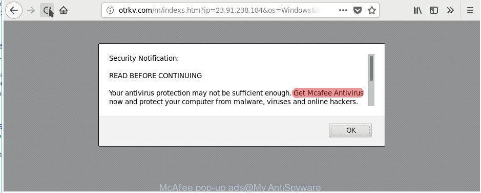 McAfee pop-up ads