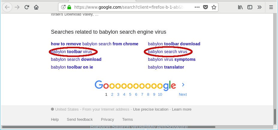  Virus de búsqueda de Babylon