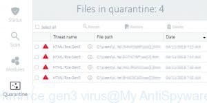 Html/rce.gen3 virus