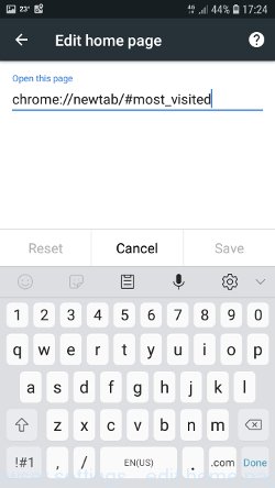 Android Chrome browser settings - edit home page