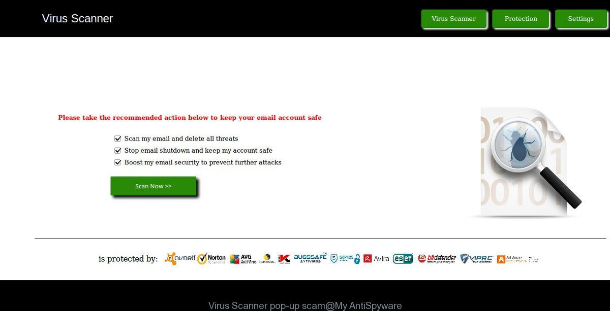 Virus Scanner pop-up scam