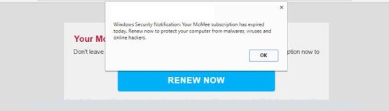 Your McAfee Subscription Has Expired