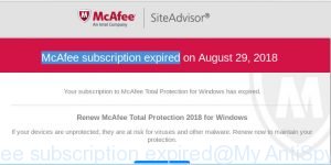 McAfee subscription expired