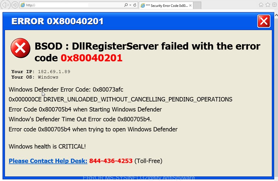 ERROR # MS-SYSINFO32 scam