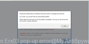 Win Erx03 pop-up error