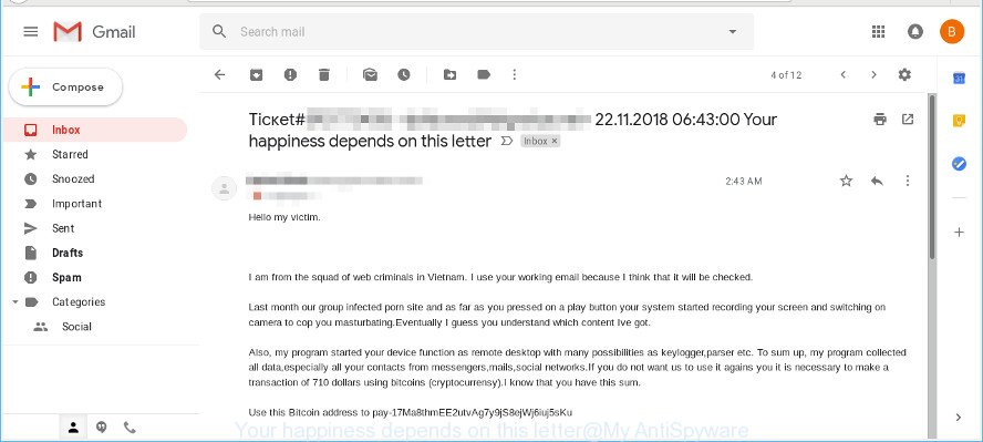 Your happiness depends on this letter