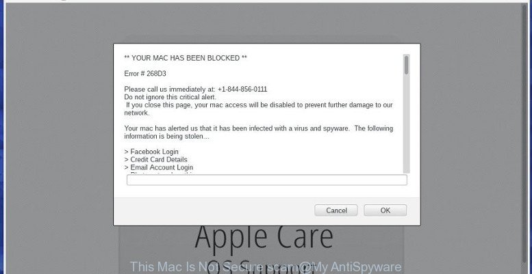 This Mac Is Not Secure scam