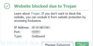 Website blocked due to trojan