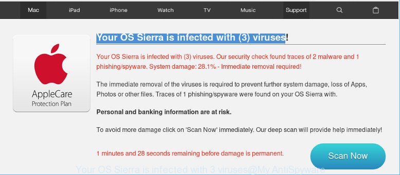 Your OS Sierra is infected with 3 viruses
