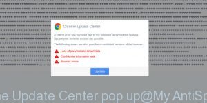 Chrome Update Center pop up