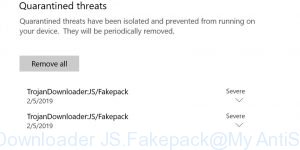 TrojanDownloader:JS/Fakepack