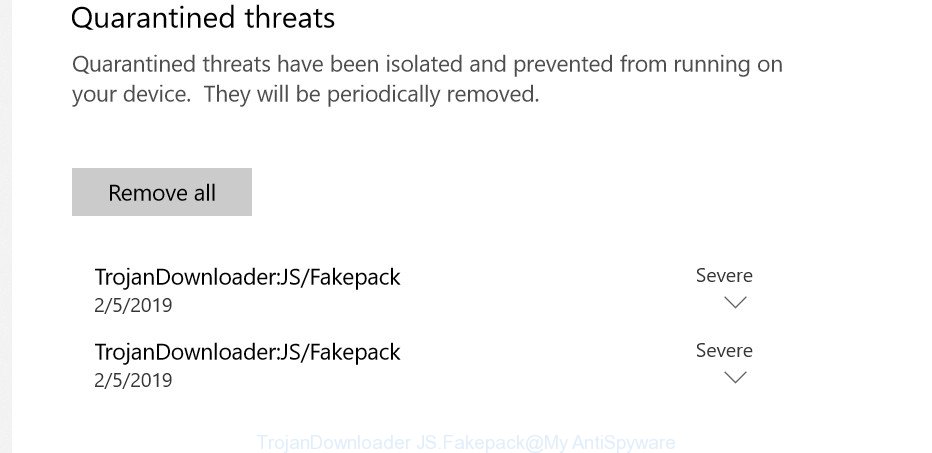 TrojanDownloader:JS/Fakepack