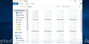 Files encrypted by Grovas ransomware