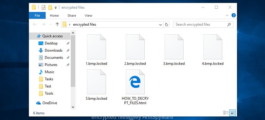 Files encrypted by ransomware