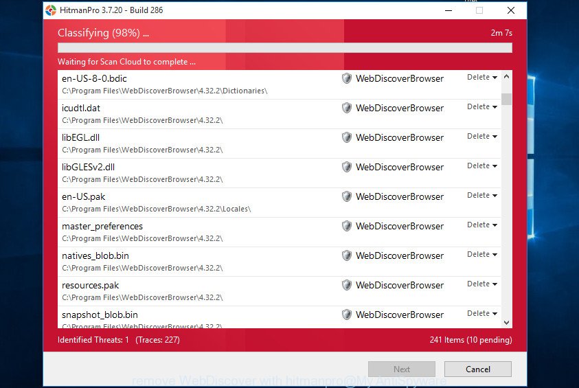 remove WebDiscover with hitmanpro