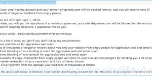 Abuse and lifetime blocking of the site EMAIL SCAM