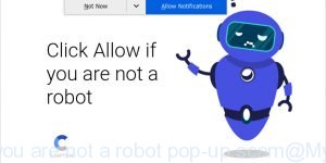 Click Allow if you are not a robot pop-up scam