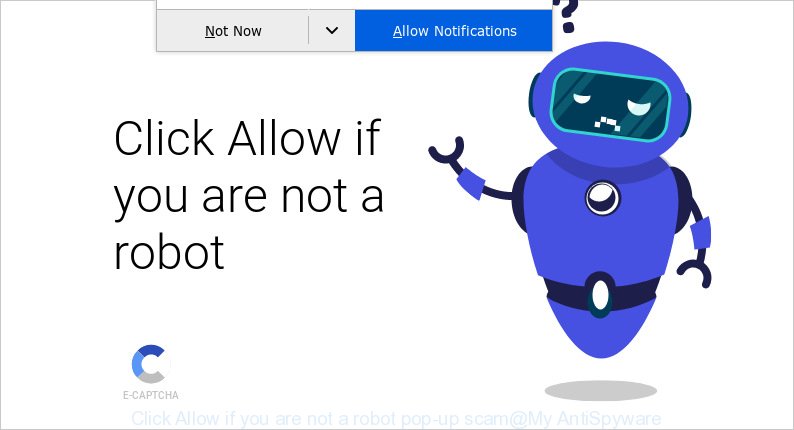 Click Allow if you are not a robot pop-up scam