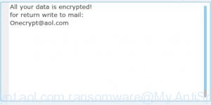 Onecrypt@aol.com ransomware