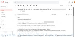 This information concerns the security of your account