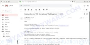 Rescue Service Will Complicate The Situation EMAIL SCAM