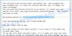 1BXavFhbxCpno2dFpS4BU4NvEJjjqCN8Kd bitcoin email scam