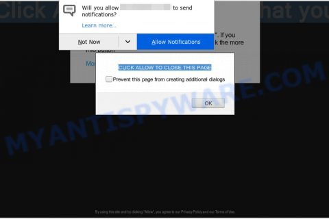 CLICK ALLOW TO CLOSE THIS PAGE pop-up scam
