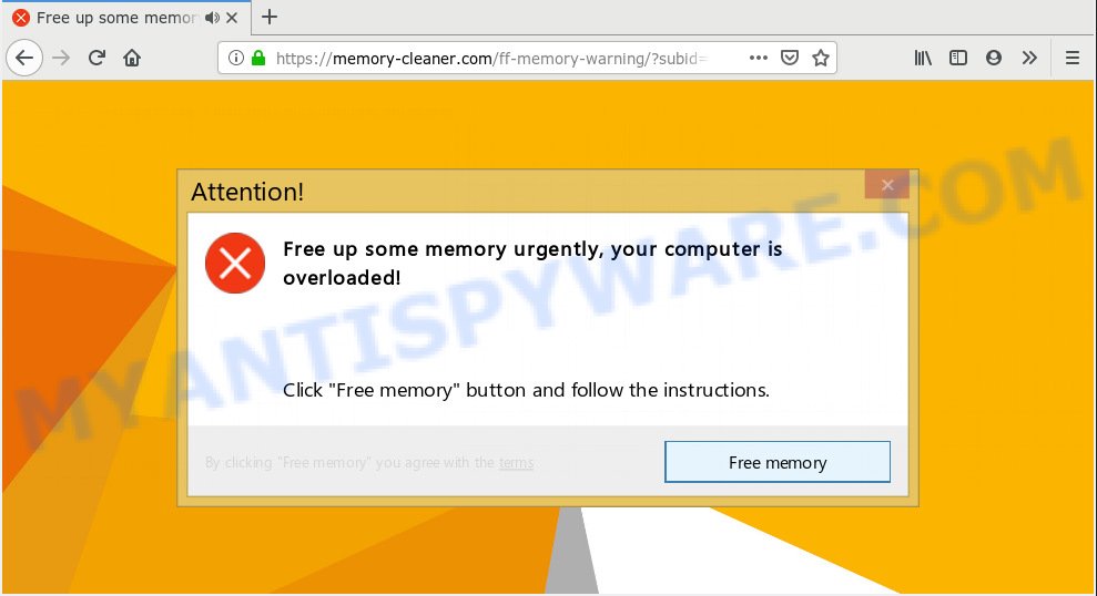 Memory-cleaner.com pop-up