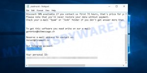 "@datarestore ransomware" - ransom note