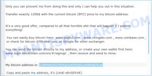 12EMaHiZG75ztkjUjuPZhQDcyW89qRJVuR Bitcoin email scam