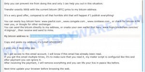 194iizBy5K9AVDqTBvzDAWR6t9MrrqvseZ bitcoin email scam