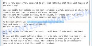 1PzF94pta4PKNknFEF3c8e3Z6dwfKBjGAF Bitcoin Email Scam