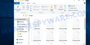 Files encrypted by .Prandel ransomware