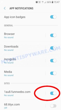 Android Mobitera.online browser notifications removal