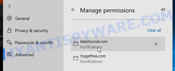 Edge Mobitera.online push notifications removal
