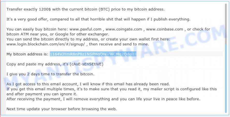 1164VJYmR8nP8z1NSPHqQreVWCMq2QdqUJ bitcoin email scam