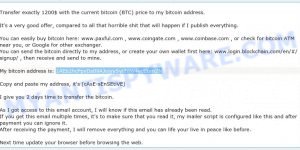 1AEb2hcPpxDs89AJojyySyiZdW4vdEumZN bitcoin email scam