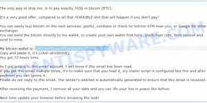 1MYJjmYScwmFfthAQNXWb5fhNMRVcAiZd Bitcoin Email Scam