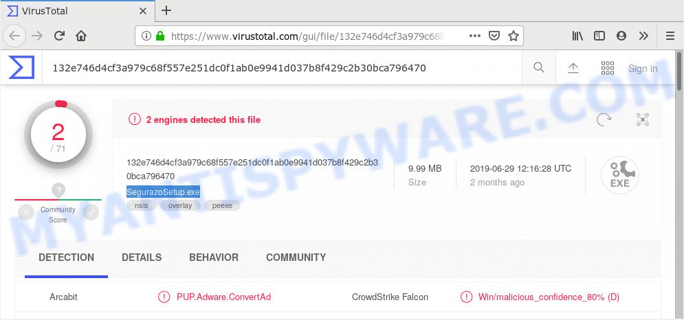 SegurazoSetup.exe - VirusTotal