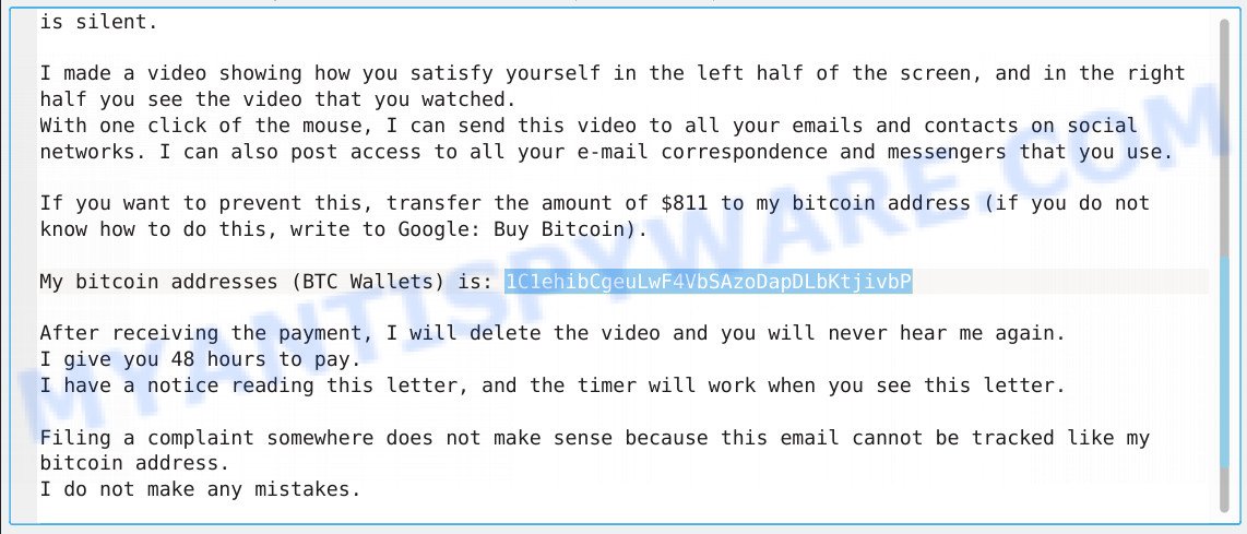 1C1ehibCgeuLwF4VbSAzoDapDLbKtjivbP Bitcoin Email Scam