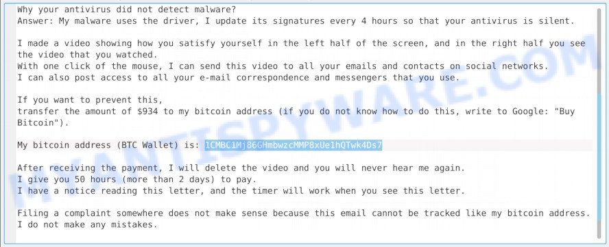 1CMBC1Mj86GHmbwzcMMP8xUe1hQTwk4Ds7 Bitcoin Email Scam