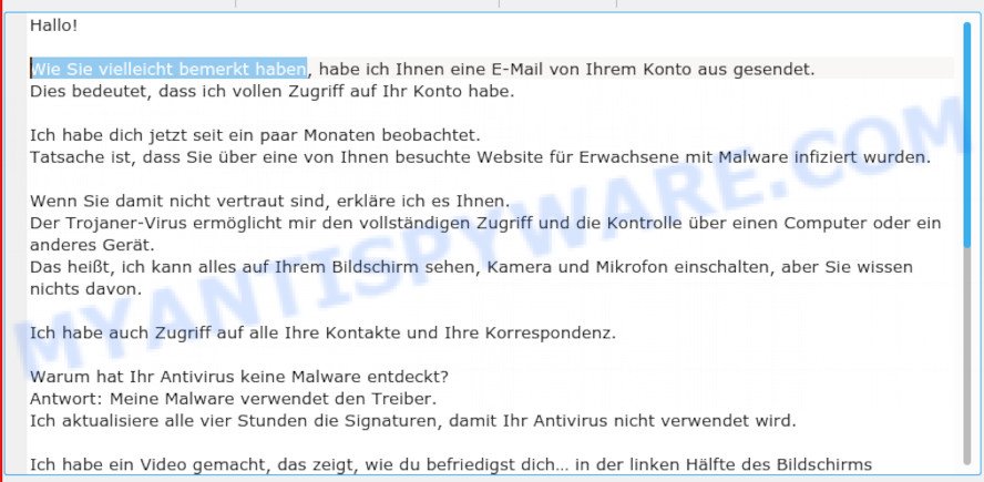 Wie Sie vielleicht bemerkt haben Scam