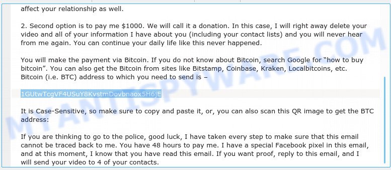 1GUtwTcgVF4USuY8KvstmDovbnaox5H6jE Bitcoin Email Scam