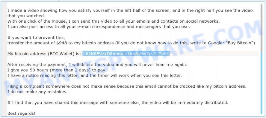 1Ji2K8EVzxDRnpuXts1kKAjMwTrV2LTnRS Bitcoin Email Scam