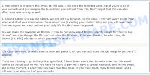 1LHZd7kFgHBY21JQddmL3e3uQJxxUKEzbE Bitcoin Email Scam