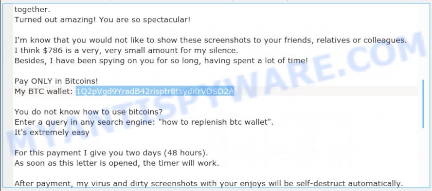 1Q2pVgd9YradB42risptr8tsydKrVDSD2A Bitcoin Email Scam