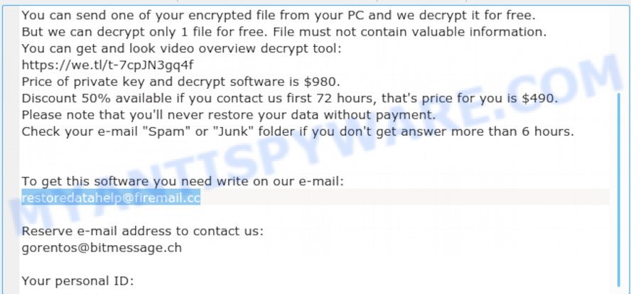 Restoredatahelp@firemail.cc virus