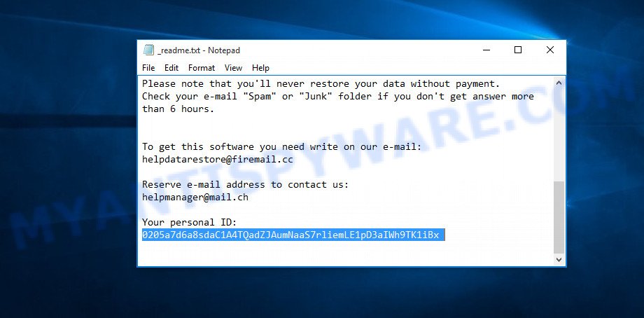 stop-djvu ransomware personal id