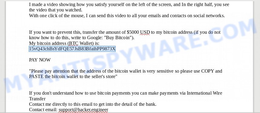 15vQ43chBsYdFQE57JsB83BfaihPP9873X Bitcoin Email Scam